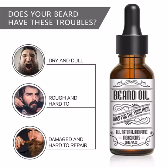 Suaviza el aroma de colonia para hombres, aceite para barba, aceite para el crecimiento de la barba