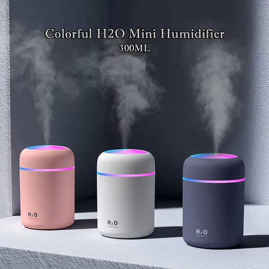 Colorido portátil 300 ml H2O humidificador aroma H20 fragancia aromaterapia difusor de aroma máquina difusora de aceite esencial de coche eléctrico